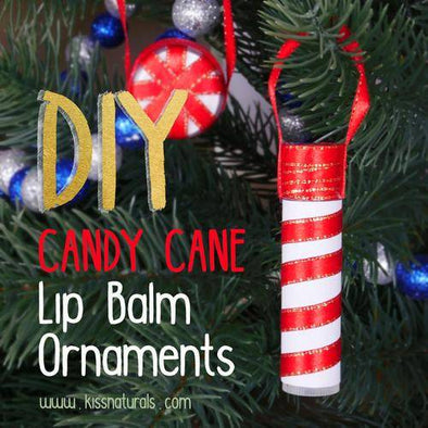 DIY Candy Cane Lip Balm Ornaments